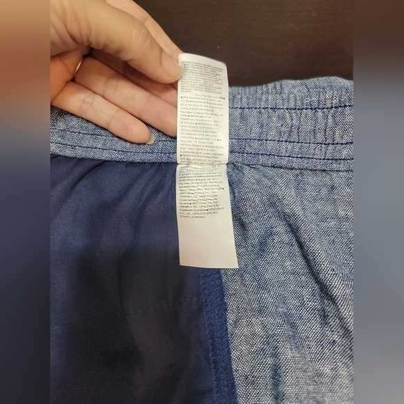 Old Navy Linen Shorts Womens Size 3XL Blue Flat Front Elastic Waist Pull On - Picture 15 of 16